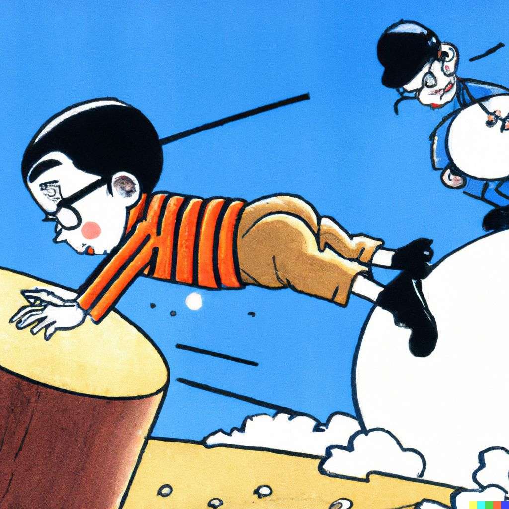 the discovery of gravity, cartoon by Osamu Tezuka